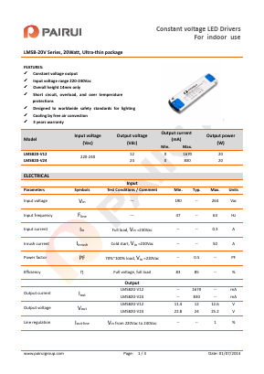 LMSB-20V Datasheet PDF PAIRUI GROUP INC.