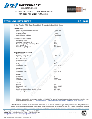 RG11A-U Datasheet PDF Pasternack Enterprises, Inc.