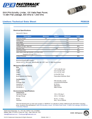 PE8028 Datasheet PDF Pasternack Enterprises, Inc.