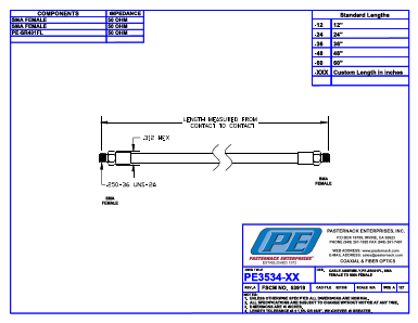 PE3534 Datasheet PDF Pasternack Enterprises, Inc.