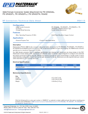 PE4115 Datasheet PDF Pasternack Enterprises, Inc.