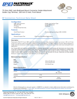 PE4173 Datasheet PDF Pasternack Enterprises, Inc.