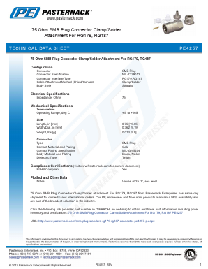 PE4257 Datasheet PDF Pasternack Enterprises, Inc.