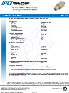 PE8212 Datasheet PDF Pasternack Enterprises, Inc.