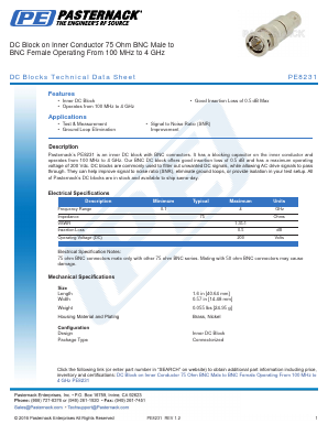 PE8231 Datasheet PDF Pasternack Enterprises, Inc.