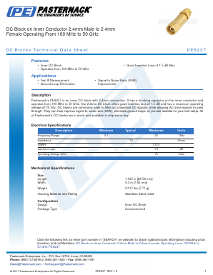 PE8237 Datasheet PDF Pasternack Enterprises, Inc.