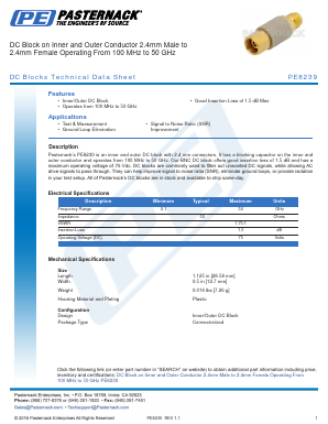 PE8239 Datasheet PDF Pasternack Enterprises, Inc.