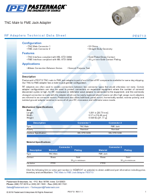 PE9713 Datasheet PDF Pasternack Enterprises, Inc.