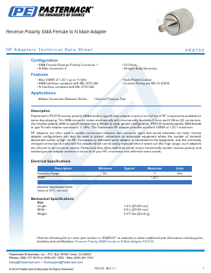PE9733 Datasheet PDF Pasternack Enterprises, Inc.