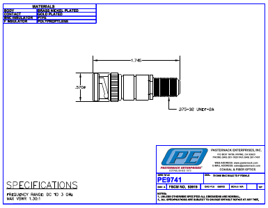 PE9741 Datasheet PDF Pasternack Enterprises, Inc.