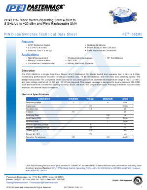 PE71S6280 Datasheet PDF Pasternack Enterprises, Inc.