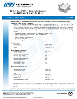 PE7166 Datasheet PDF Pasternack Enterprises, Inc.
