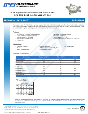 PE71S5004 Datasheet PDF Pasternack Enterprises, Inc.