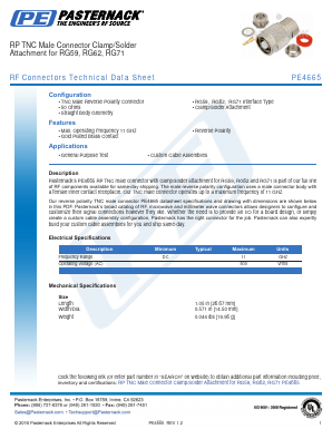 PE4665 Datasheet PDF Pasternack Enterprises, Inc.