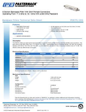 PE87FL1006 Datasheet PDF Pasternack Enterprises, Inc.