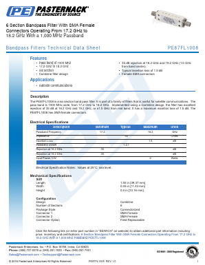 PE87FL1008 Datasheet PDF Pasternack Enterprises, Inc.