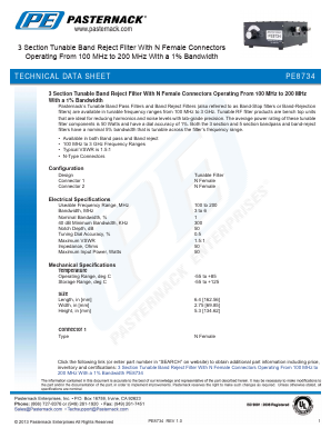 PE8734 Datasheet PDF Pasternack Enterprises, Inc.