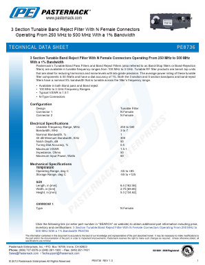 PE8736 Datasheet PDF Pasternack Enterprises, Inc.