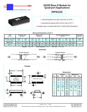 EPF8121S Datasheet PDF PCA ELECTRONICS INC.