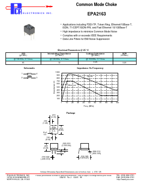 EPA2163 Datasheet PDF PCA ELECTRONICS INC.