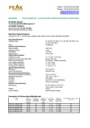 P22TG-1212Z21M Datasheet PDF PEAK electronics GmbH