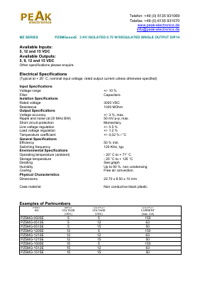 PZ5MG-0515E Datasheet PDF PEAK electronics GmbH