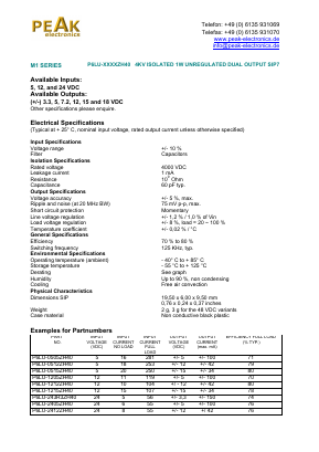 P6LU-0505ZH40 Datasheet PDF PEAK electronics GmbH
