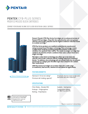 CFB-PLUS20BB Datasheet PDF Pentair plc. All rights reserved.