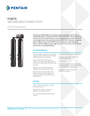 9100TS Datasheet PDF Pentair plc. All rights reserved.