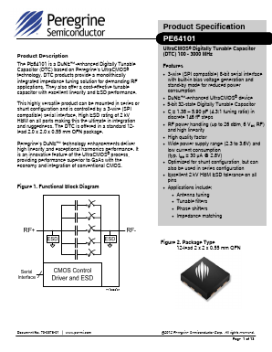 PE64101 Datasheet PDF Peregrine Semiconductor Corp.