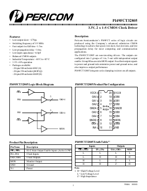 PI49FCT32805 Datasheet PDF Pericom Semiconductor Corporation