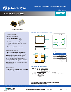 KX201 Datasheet PDF Pericom Semiconductor Corporation