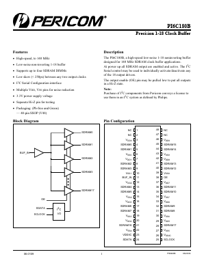 PI6C180BVE Datasheet PDF Pericom Semiconductor Corporation
