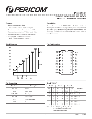 PI5C3253CL Datasheet PDF Pericom Semiconductor Corporation