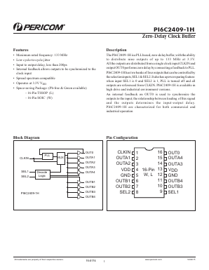 PI6C2409-1H Datasheet PDF Pericom Semiconductor Corporation
