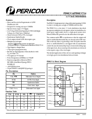 PI90LV14 Datasheet PDF Pericom Semiconductor Corporation