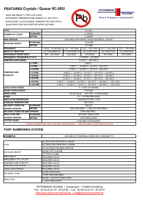 HC-49U Datasheet PDF PETERMANN-TECHNIK