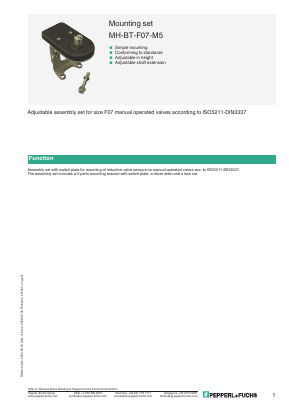 MH-BT-F07-M5 Datasheet PDF Pepperl+Fuchs Inc.