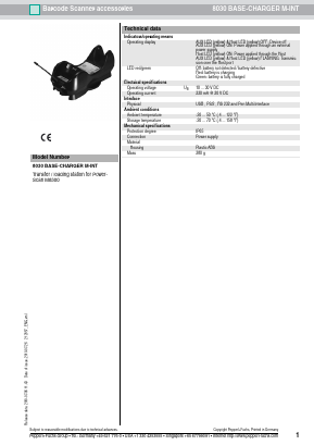 8030BASE-CHARGERM-INT Datasheet PDF Pepperl+Fuchs Inc.