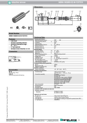 NBB8-18GM50-E2-M-Y257915 Datasheet PDF Pepperl+Fuchs Inc.