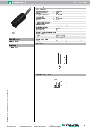 921LC2-Z703 Datasheet PDF Pepperl+Fuchs Inc.