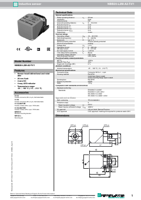 NBB20-L2M-A2-T-V1 Datasheet PDF Pepperl+Fuchs Inc.