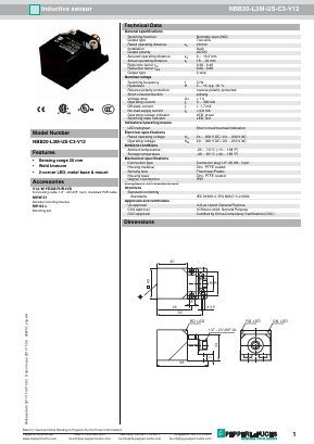 NBB20-L3M-US-C3-V12 Datasheet PDF Pepperl+Fuchs Inc.