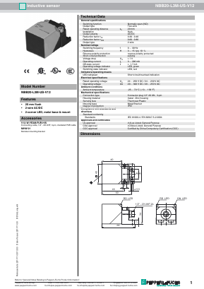 NBB20-L3M-US-V12 Datasheet PDF Pepperl+Fuchs Inc.
