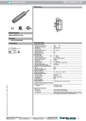 NBN4-12GM50-E2-12M Datasheet PDF Pepperl+Fuchs Inc.