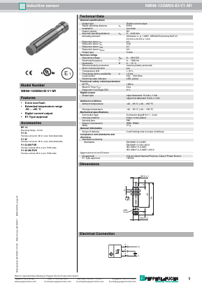 NBN8-12GM50-EI-V1-M1 Datasheet PDF Pepperl+Fuchs Inc.