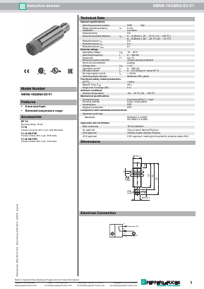 NBN8-18GM50-E2-V1 Datasheet PDF Pepperl+Fuchs Inc.
