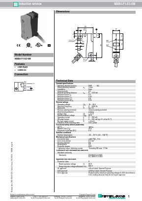 NBB4-F1-E3-6M Datasheet PDF Pepperl+Fuchs Inc.