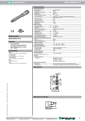 NBN3-8GM40-A0-V1 Datasheet PDF Pepperl+Fuchs Inc.