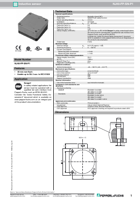 NJ40-FP-SN-P1 Datasheet PDF Pepperl+Fuchs Inc.